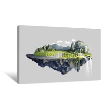 Image of Amazing Island With Grove Floating In The Air Canvas Print