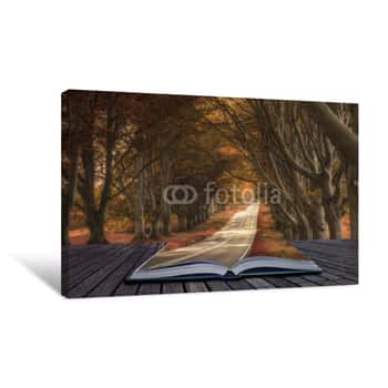 Image of Beautiful Surreal Alternate Colored Forest Landscape Canvas Print