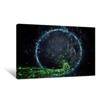 Image of Abstract And Magical Image Of Firefly Flying In The Night Forest  Fairy Tale Concept Canvas Print
