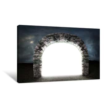 Image of Concept Of Different Dimension  White Mysterious Portal To Anoth Canvas Print