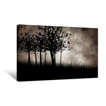 Image of Dark Gothic Scene With Trees Canvas Print