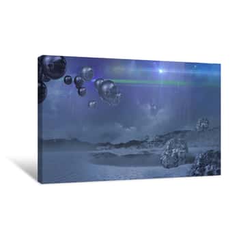 Image of Alien World   In Blue Canvas Print