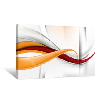 Image of Red and Orange Ribbon Art Canvas Print