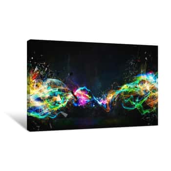 Image of Modern Abstract Motion Banner On Dark Background Canvas Print
