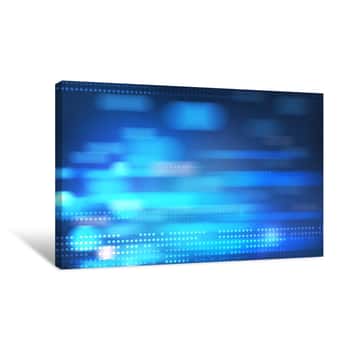 Image of Blue Blurry Dots Background Canvas Print