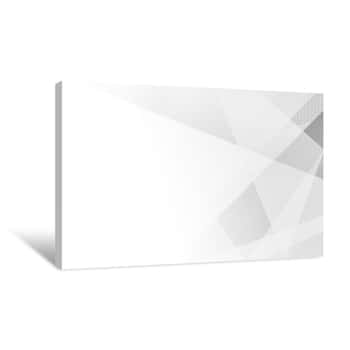 Image of Design White Light & Grey Geometric Background Canvas Print
