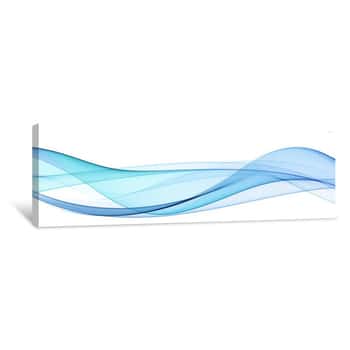 Image of Color Light Blue Abstract Waves Design Canvas Print
