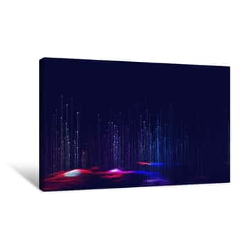 Image of Vector Abstract 3D Big Data Visualization  Futuristic Infographics Aesthetic Design  Visual Information Complexity  Intricate Data Threads Plot  Social Network Or Business Analytics Representation Canvas Print