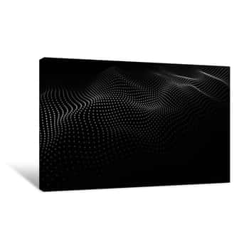 Image of Wave Of Particles  Futuristic Point Wave  Vector Illustration  Abstract Background With A Dynamic Wave  Wave 3d Canvas Print