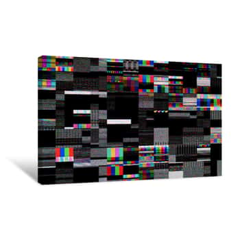 Image of Pixel Pattern Of A Digital Glitch / Abstract Background, Pattern Of A Digital Glitch Canvas Print