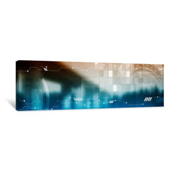 Image of Abstract Tech Industrial Web Header Banner Canvas Print