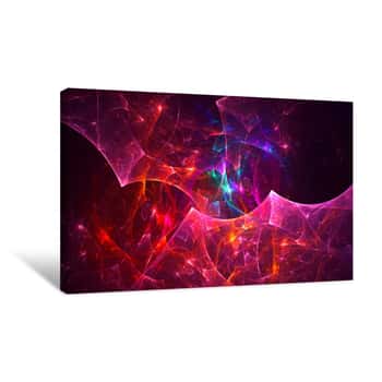 Image of 3D Rendering Abstract Red Fractal Light Background Canvas Print