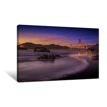 Image of Golden Gate Bridge Reflection Canvas Print