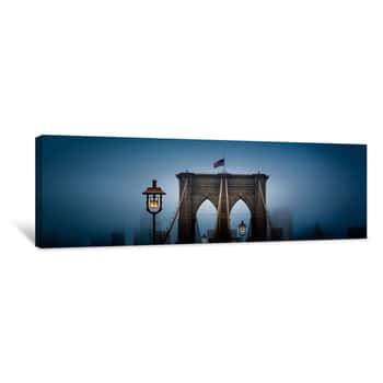 Image of Brooklyn Bridge In Morning Canvas Print