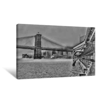 Image of Shades of Gray NYC Bridge Canvas Print