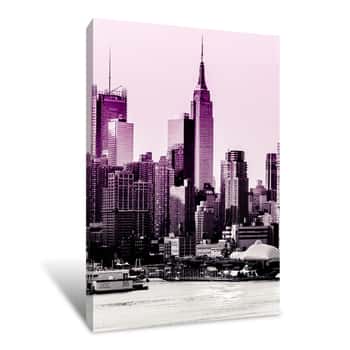 Image of Empire State Building in Purple Hue Canvas Print