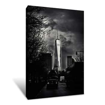 Image of Freedom Tower Black and White Canvas Print