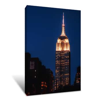 Image of Empire State Building Night Life Canvas Print