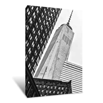Image of Freedom Tower in Black and White Canvas Print