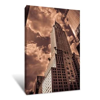 Image of Empire State Building in Sepia Canvas Print