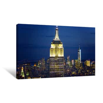 Image of Close-Up Freedom Tower NYC Night View Canvas Print
