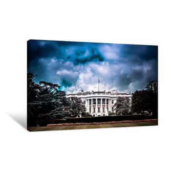 Image of Looming Sky over the White House Canvas Print