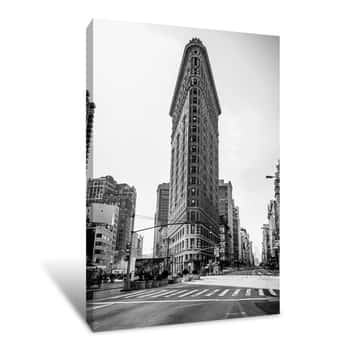 Image of Black and White Flatiron Building NYC Canvas Print