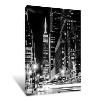Image of Empire State Building Black and White Canvas Print