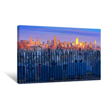 Image of Cemetery Overlooking The City Canvas Print