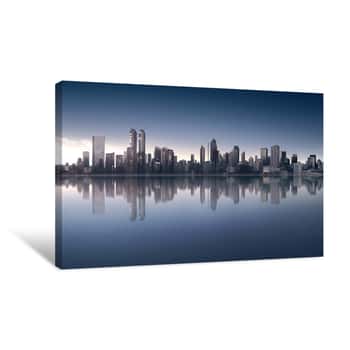 Image of Beautiful View Of Downtown With Modern Architecture Canvas Print