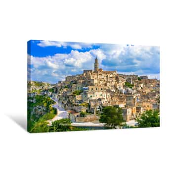 Image of Matera, Basilicata, Italy: Landscape View Of The Old Town - Sassi Di Matera, European Capital Of Culture, At Dawn Canvas Print