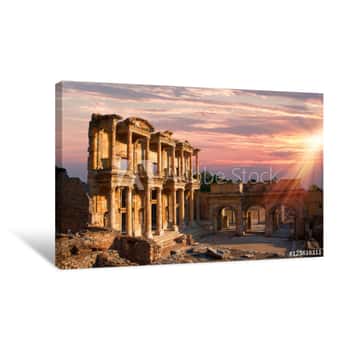 Image of Celsus Library In Ephesus, Turkey Canvas Print