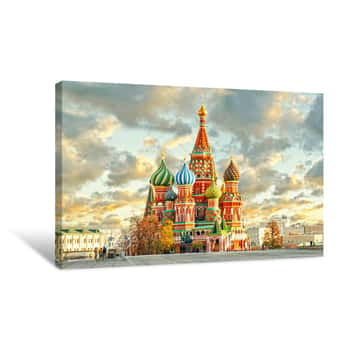 Image of Moscow,Russia,Red Square,view Of St  Basil\'s Cathedral Canvas Print