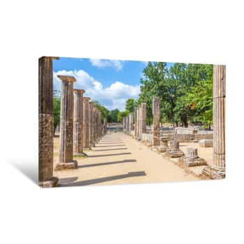 Image of Ruins In Ancient Olympia, Peloponnes, Greece Canvas Print