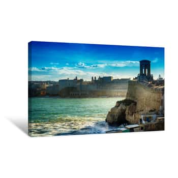 Image of Valletta, Malta: Siege Bell Memorial In The Morning Canvas Print