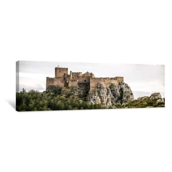 Image of Landscape With Loarre Castle In Huesca, Aragon In Spain Canvas Print