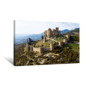 Image of Top View Of The Castle Castillo De Loarre  Huesca Province  Aragon  Spain Canvas Print