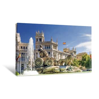 Image of Fountain Of Cibeles In Madrid, Spain Canvas Print