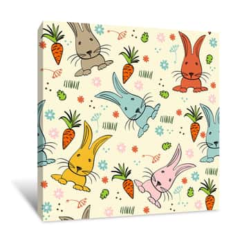 Image of Cute Bunny Wallpaper Canvas Print
