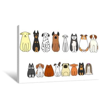 Image of Sitting Dogs Canvas Print