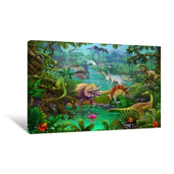Image of Children-dinosaur-wall- Canvas Print