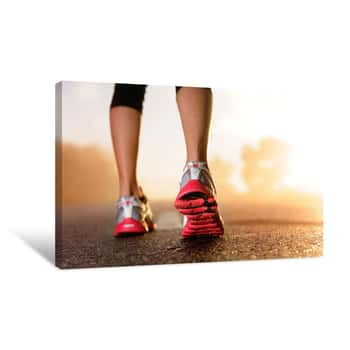Image of Runner on Road Canvas Print