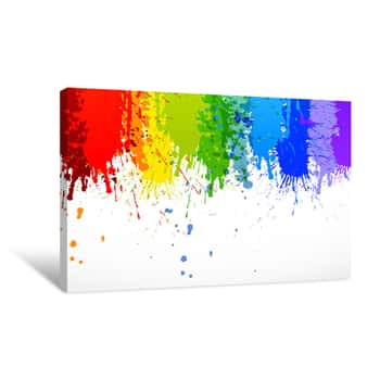 Image of Rainbow Paint Splatter Canvas Print