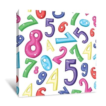 Image of Numbers Pattern Wallpaper Canvas Print