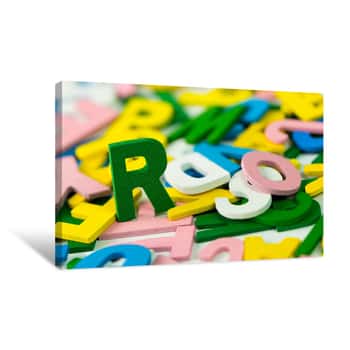 Image of Wooden Alphabets Canvas Print