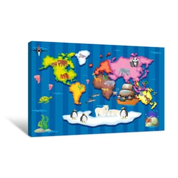 Image of Wild Animals In Different Part Of The World Canvas Print