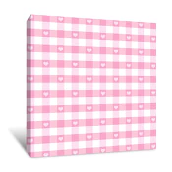 Image of Pink Checkers Wallpaper Canvas Print