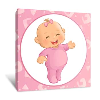 Image of Happy Baby In Pink Canvas Print