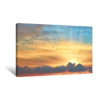 Image of Cloud The Evening Sky At Sunset Canvas Print