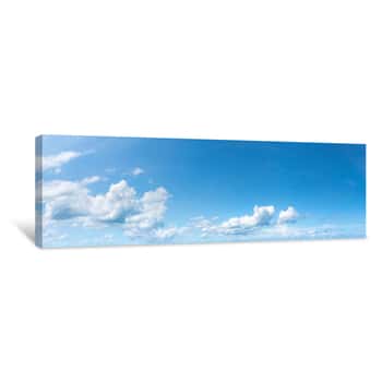 Image of Panoramic Fluffy Cloud In The Blue Sky Canvas Print